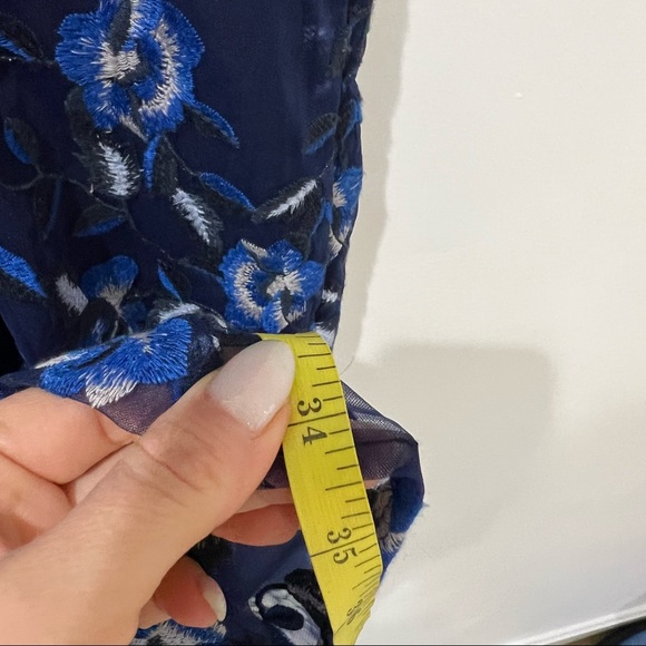 Revolve X Bardot Sapphire Lace Midi floral dress Sz L NWT - Picture 14 of 15